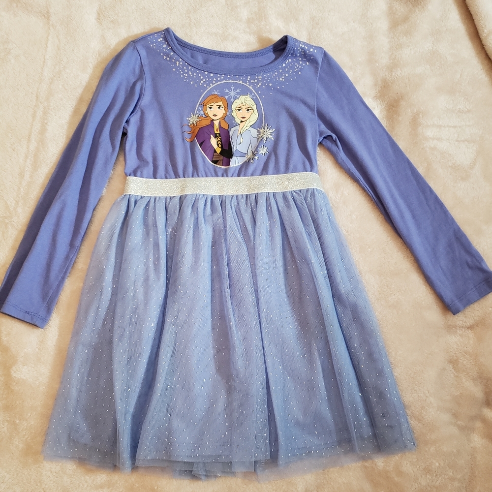 Frozen Tulle Dress, Sz 6, Blue, Long Sleave